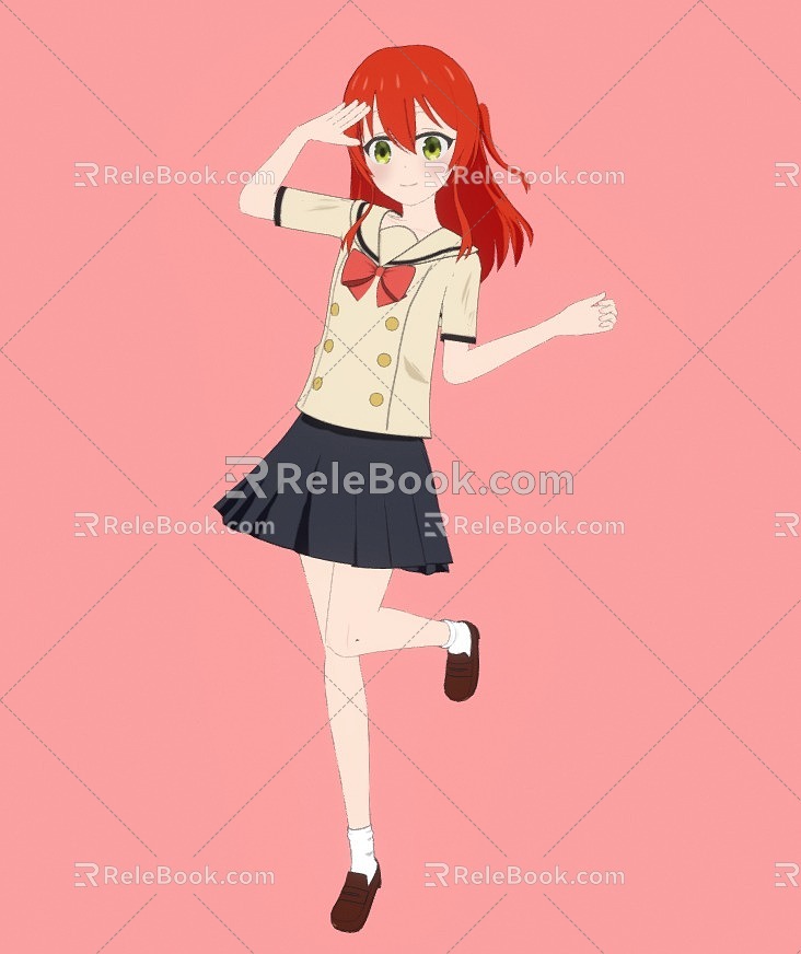 Girl Girl Anime Female Cartoon Female 3d model