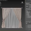Elegant Light Pink Velvet Curtains With White Sheer Lining Pleated Top And Tied Sides