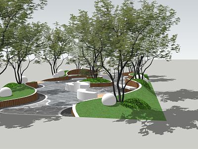 Modern Tree Pond Street Garden model