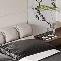 Modern Bedroom Interior Design With Large Bed Decorative Painting Bedside Tables And Area Rug