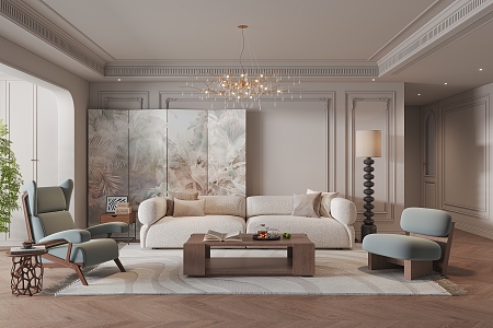 French Living Room 3d model