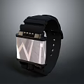 Stylish Black Smartwatch With Metallic Face And Silicone Strap