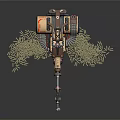 Vintage Heavy Machine Gun With Scattered Bullets Ammo Chain And Smoke On Dark Background