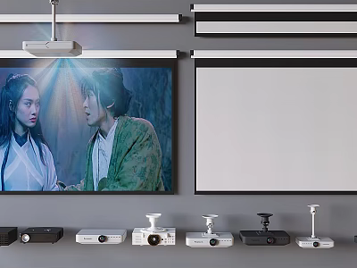 Projection Monitoring With Projectors And Screens 3d model