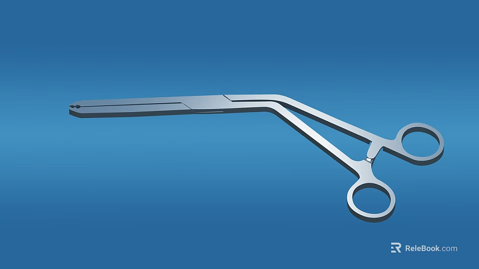 Silver Stainless Steel Surgical Forceps Medical Instrument For Precision Surgery Use 3d model 