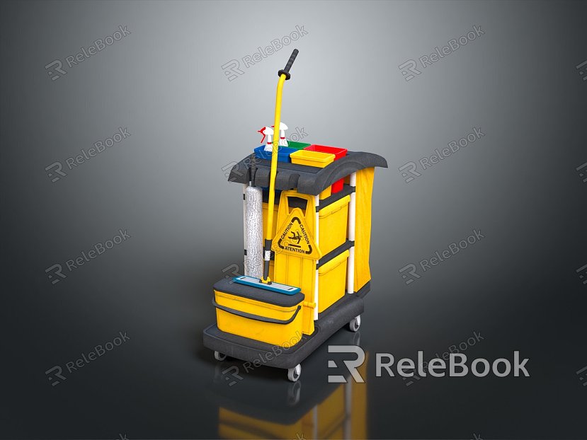 Modern cleaning car push cleaning car model