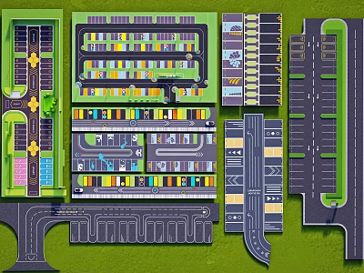 Eco Friendly Parking Lot Design With Green Spaces And Sustainable Layout Features 3d model