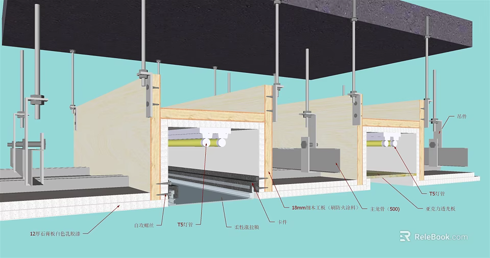 Hardware Tools For Building Structure Installation With Ceiling Hanging And Wall Connection Components 3d model 
