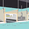 Modern node soft film acrylic ceiling decoration process node 3d model