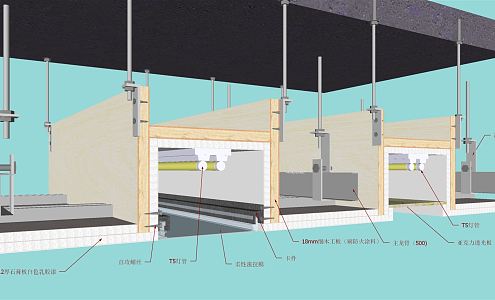 Modern node soft film acrylic ceiling decoration process node 3d model