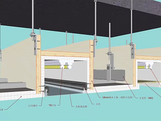 Modern node soft film acrylic ceiling decoration process node 3d model
