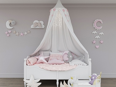 Modern Children's Bed Crib 3d model