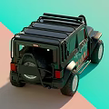Black and Orange Off Road Vehicle with DOOM Graphic Roof Rack and Large Tires