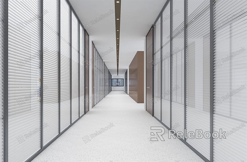 Modern aisle office aisle glass partition glass high partition louver glass partition wall model