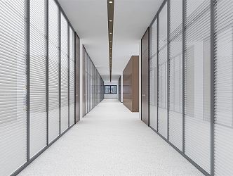 Modern aisle office aisle glass partition glass high partition louver glass partition wall 3d model