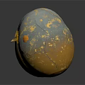 Three Decorative Egg Shaped Sculptures with Gold Specks and Blue Gray Texture