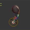 Black Helmet Red Unicycle Modern Single Wheel Transport Device Design