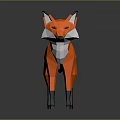 Orange Low Poly Fox 3D Model With Black Ears Legs And White Tail Tip