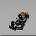 Black White Orange Formula 1 Car With Dragon Logo Number 9 And Colorful Wheels