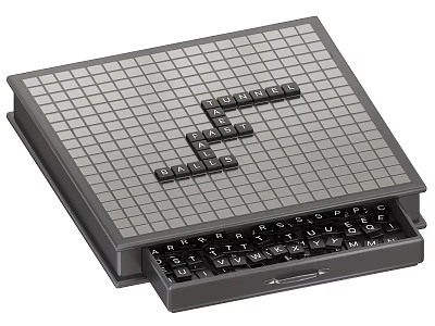 Word Game Board with Letter Tiles and Drawer for Board Game Entertainment 3d model