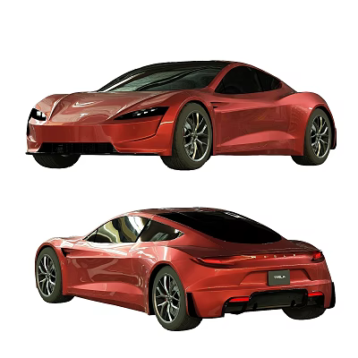 Red Sports Car Sleek Design Front Rear Views 3d model Red Sports Car Sleek Design Front Rear Views 3d model