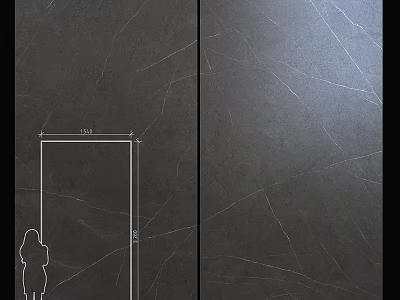 Dark Textured Stone Component With 1900mm Height And Natural Veins For Wall 3d model