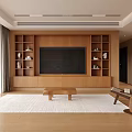 Modern Living Dining Room Interior With Wooden Slatted Panels Warm Sofa Counter And Flooring