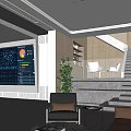 modern monitoring room monitoring center control center 3d model