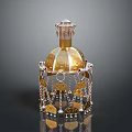 Gold And Silver Decorative Ornament With Ornate Top And Hanging Tassel Details