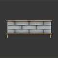 Modern TV Stand With Wooden Top And Woven Drawers On Wooden Legs