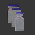 Three White Plastic Bottles With Blue Lids For Daily Household Storage And Organization