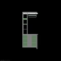 Tech Exhibition Hall Modern White Green Display Cabinet With Multiple Shelves And Drawers