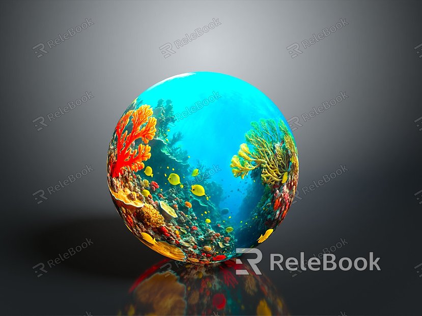 sky box hdri underwater world background water world coral sea fish underwater world model