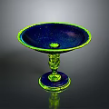 Elegant Decorative Pedestal Bowl with Blue Bowl and Green Carved Base for Home Decor