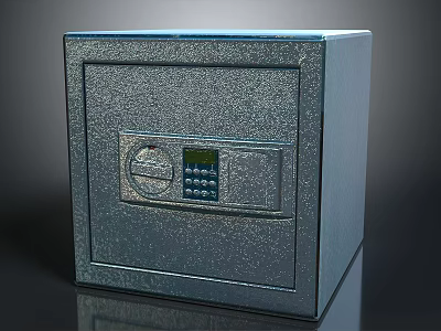 Heavy Duty Secure Metal Safe With Textured Surface And Digital Keypad Lock 3d model