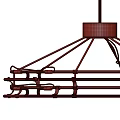 Modern Double Chandeliers With Circular Illuminated Rings And Metal Frame
