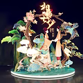 Ancient Style Qixi Festival Decorative Ornament With Figures Flowers And Birds