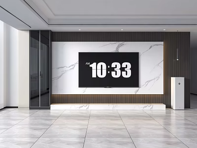 Living room TV background wall 3d model