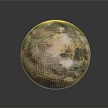 Vibrant Shiny Sphere With Marbled Multicolored Surface On Dark Background