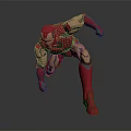 Iron Man 3D Model in Red Gold Armor with Dynamic Running Action Stance 3d model