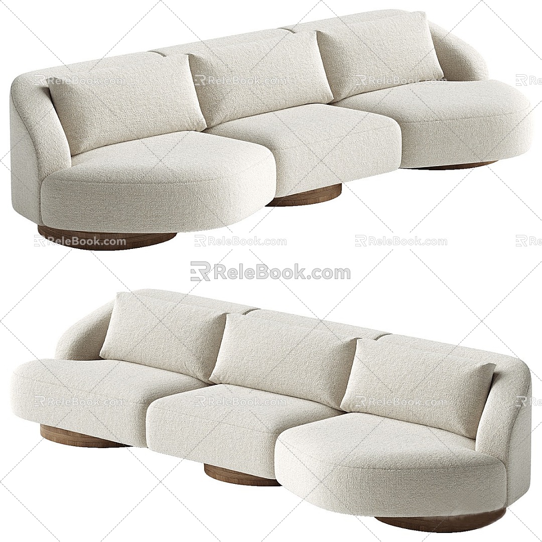 Modern Multiplayer Sofa Sofa Casual Sofa Curved Sofa 3d model