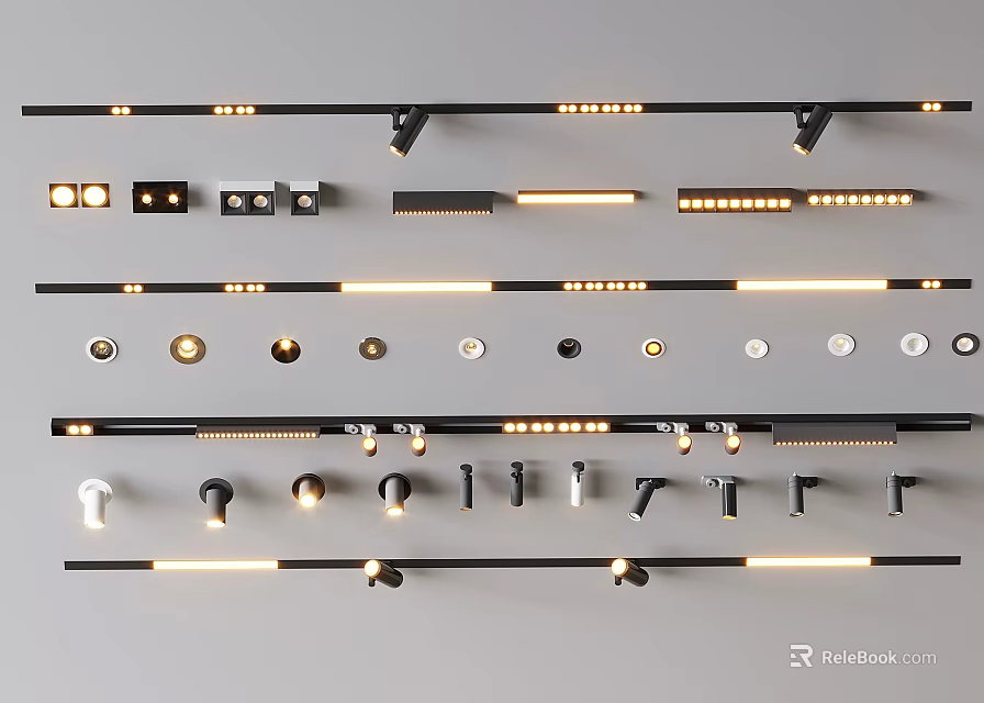 Modern LED Downlights And Spotlights With Sleek Designs And Multiple Styles 3d model 