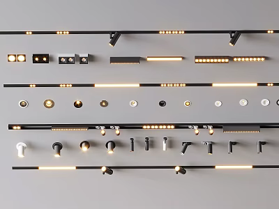Modern LED Downlights And Spotlights With Sleek Designs And Multiple Styles 3d model