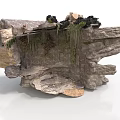 Natural Rock Shaped Home Decor Ornament With Moss And Vines For Indoor Use