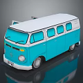 minibus minivan driverless bus school bus van box car 3d model