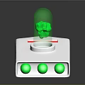 White Weapon With Transparent Cover Green Cube Red Component And Green Buttons