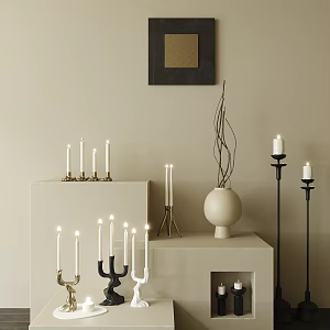 candle ornaments candlestick ornaments 3d model