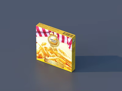 Premium Decorative Ornament Set With Yellow Packaging And Red White Stripes 3d model
