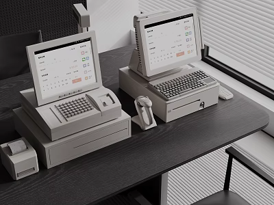 modern supermarket cash register 3d model