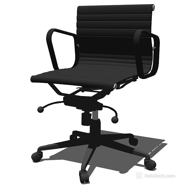 Ergonomic Black Office Chair With Adjustable Armrests And Rolling Wheels For Modern Workspace 3d model 
